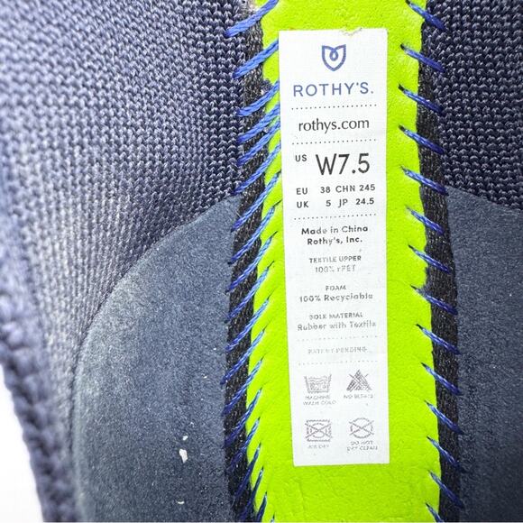 Rothy's The Point Womens Textile Pointed Toe Ballet Flats Slip On Shoes Navy 7.5 - Picture 14 of 14